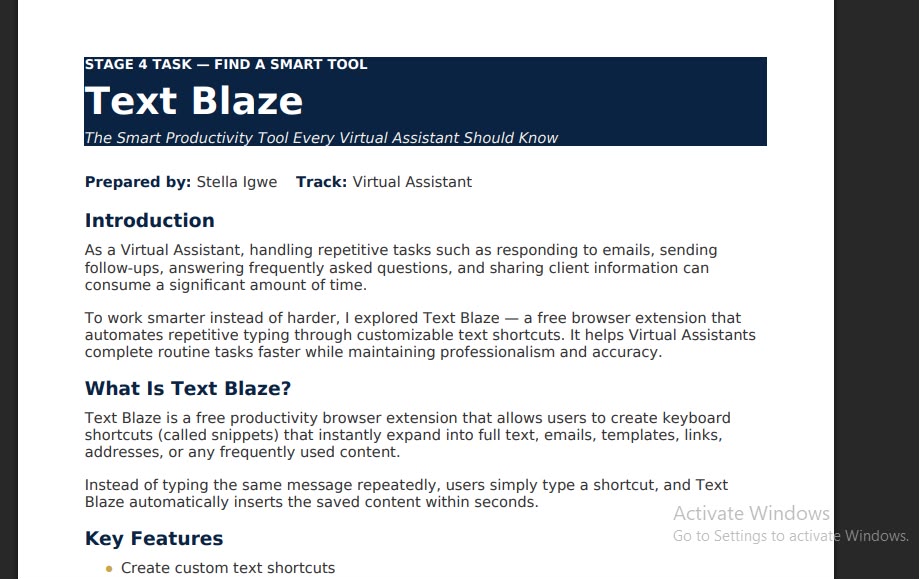 Text Blaze Workflow